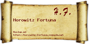 Horowitz Fortuna névjegykártya